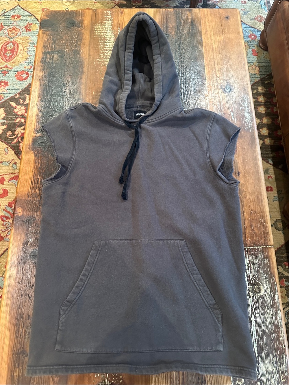 Hudson Jeans Sleeveless Hooded Pullover in Brown